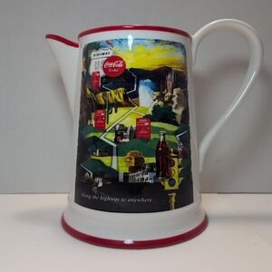 Vintage Coca Cola "Along The Highway To Anywhere" 72oz‎ Coke Pitcher - Rare